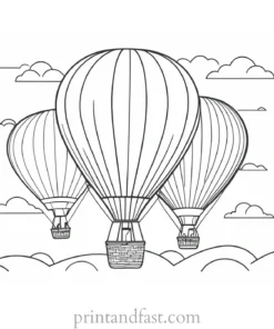 hot air balloon coloring page festival