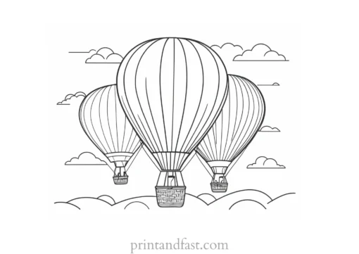 hot air balloon coloring page festival