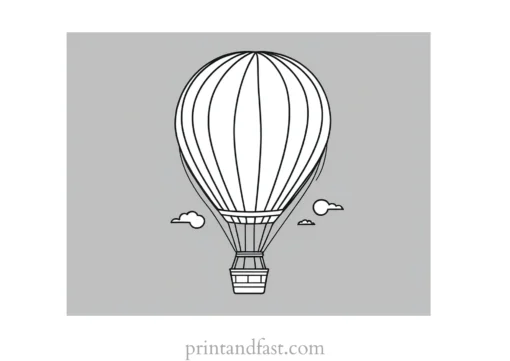 hot air balloon coloring page for kids