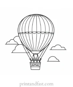 hot air balloon coloring page free