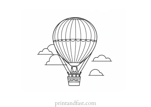 hot air balloon coloring page free