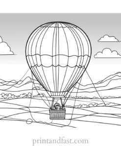 hot air balloon coloring page online