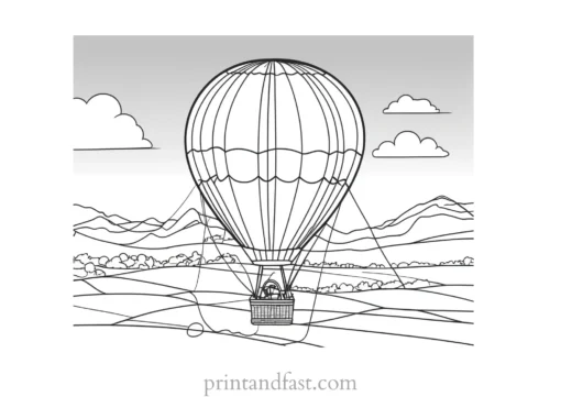 hot air balloon coloring page online