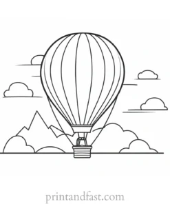 hot air balloon coloring page outline