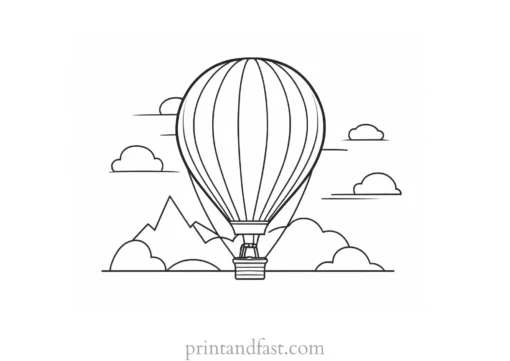 hot air balloon coloring page outline