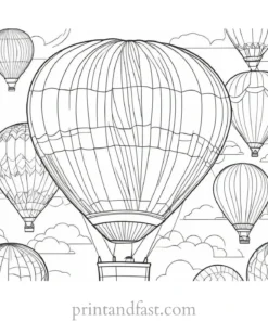 hot air balloon coloring page pattern