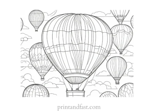 hot air balloon coloring page pattern