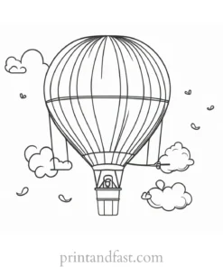 hot air balloon coloring page pencil