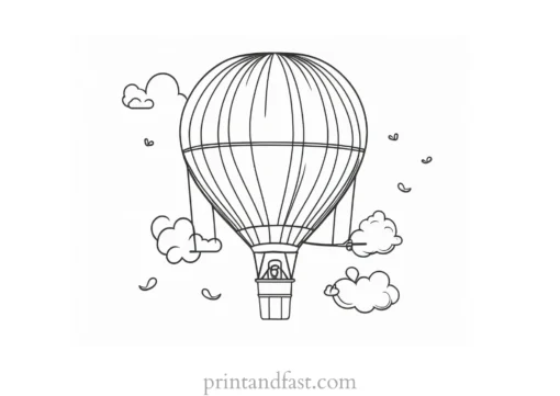 hot air balloon coloring page pencil