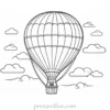 hot air balloon coloring page preschool