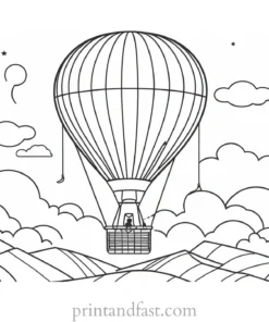 hot air balloon coloring page printable