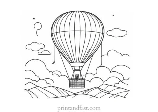 hot air balloon coloring page printable