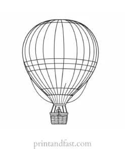 hot air balloon coloring page realistic