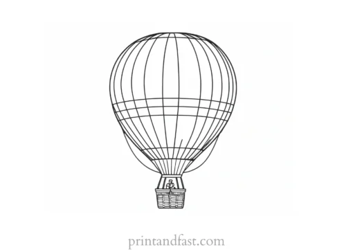 hot air balloon coloring page realistic