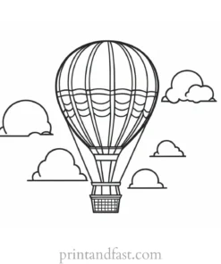 hot air balloon coloring page simple