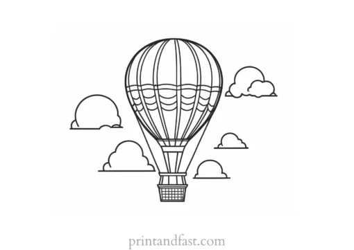 hot air balloon coloring page simple