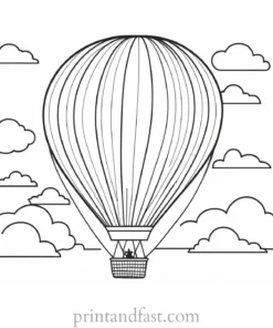 hot air balloon coloring page sky