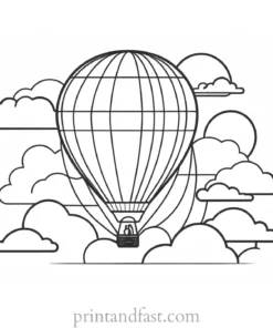 hot air balloon coloring page template