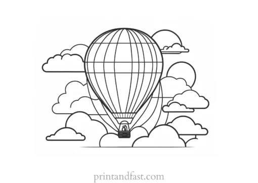 hot air balloon coloring page template