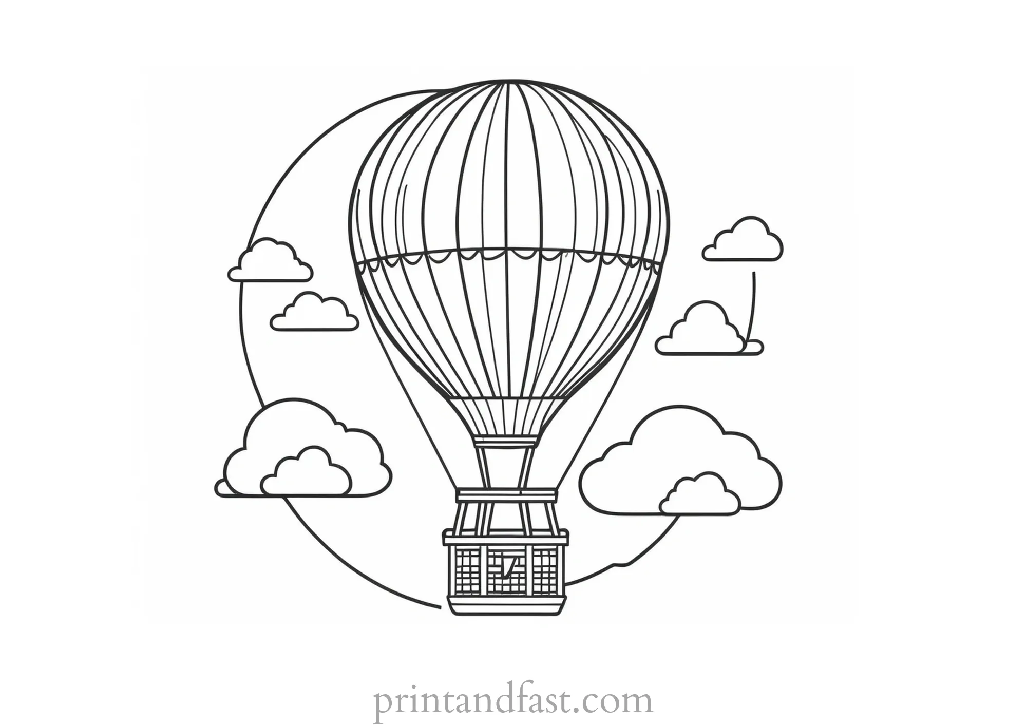 hot air balloon coloring page vintage