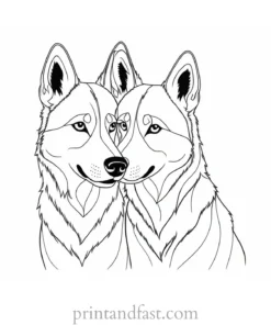 husky coloring page adult