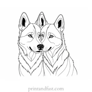 husky coloring page adult