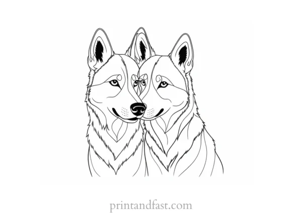 husky coloring page adult