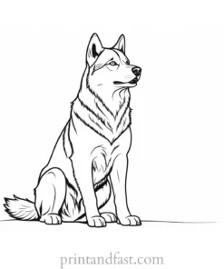 husky coloring page howling