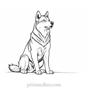 husky coloring page howling