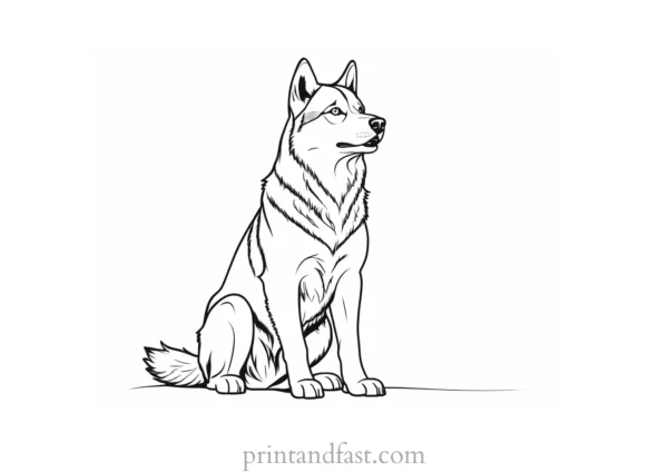 husky coloring page howling