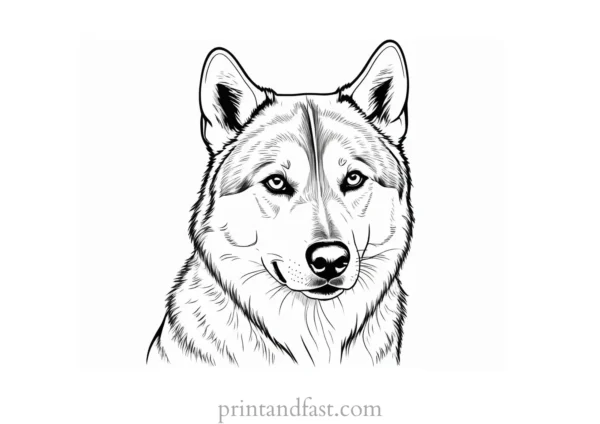 husky coloring page online