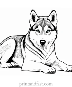 husky coloring page puppy