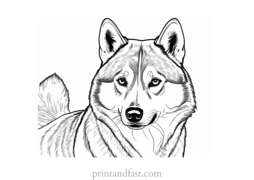 husky coloring page summer