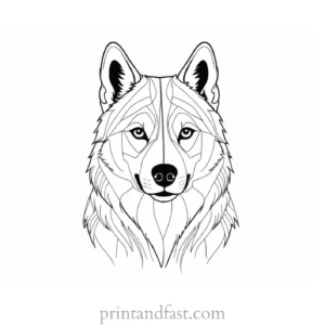 husky coloring page winter