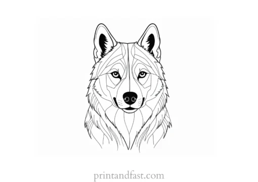 husky coloring page winter