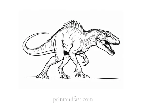 indominus rex coloring page attacking