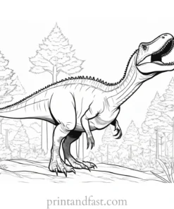 indominus rex coloring page with trees