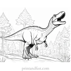 indominus rex coloring page with trees