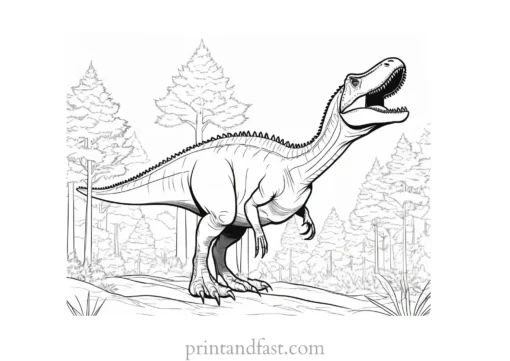 indominus rex coloring page with trees