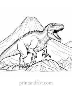 indominus rex coloring page with volcano