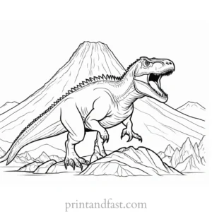 indominus rex coloring page with volcano