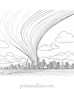 inspiring tornado coloring page