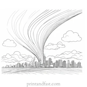 inspiring tornado coloring page