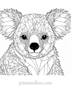 intricate Koala Coloring Page