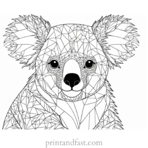 intricate Koala Coloring Page