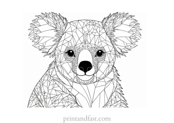 intricate Koala Coloring Page