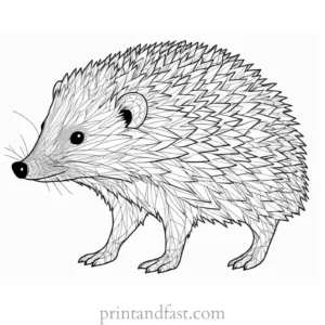 intricate hedgehog coloring page