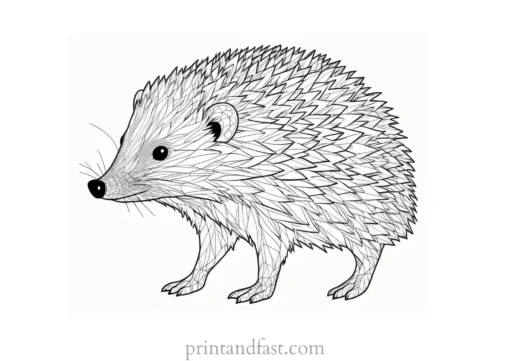 intricate hedgehog coloring page