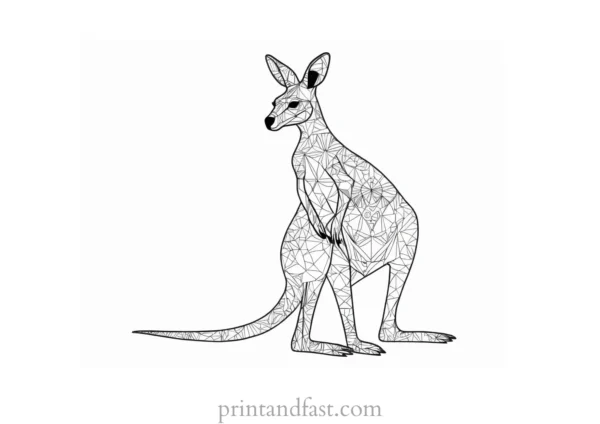 intricate kangaroo coloring page