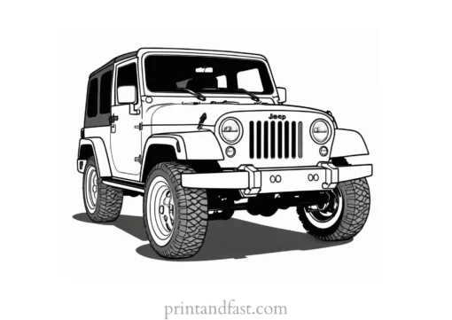 jeep coloring page black and white